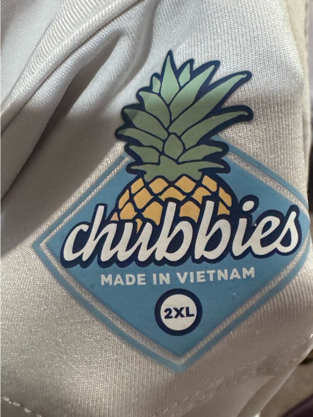 Chubbies Performance Polo Shirt White Blue Graphic Print 2XL Stretch - Picture 4 of 6
